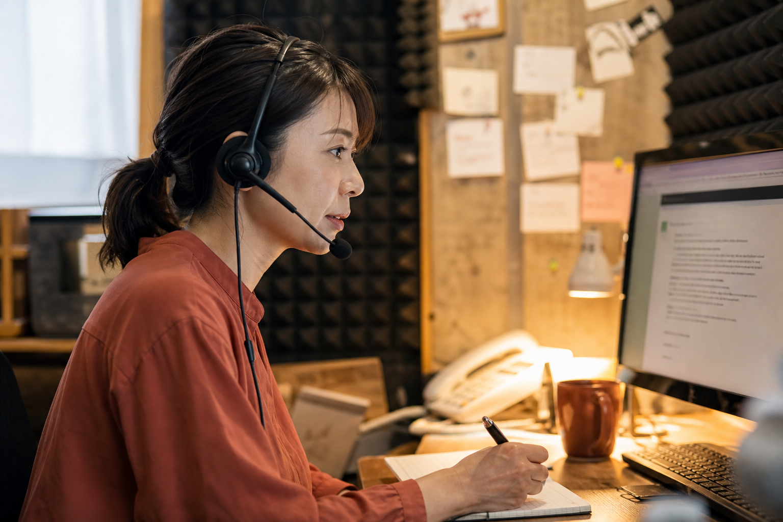 AIを使って顧客への回答を確認する担当者